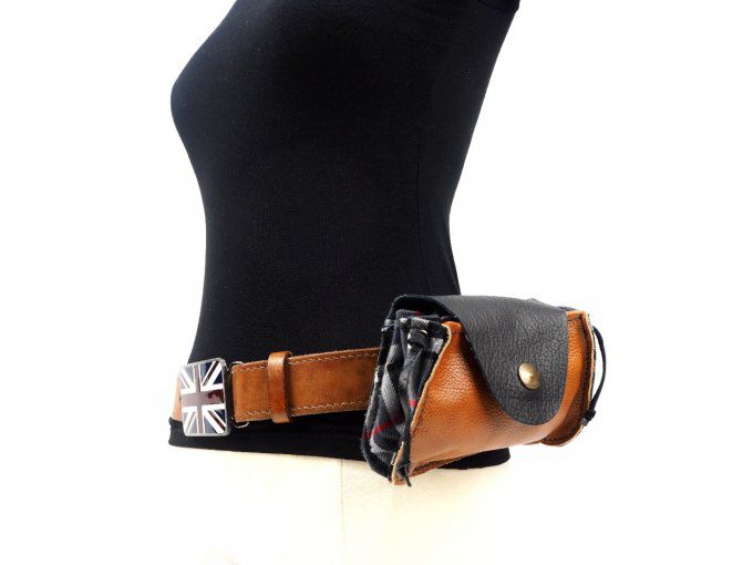 Pocket Belt Brown Plaid